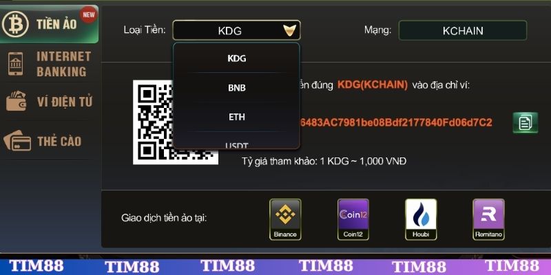 TIM88 có sử dụng tiền điện tử không?